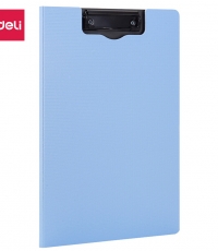 得力5016紐賽豎式折頁板夾(淺藍)